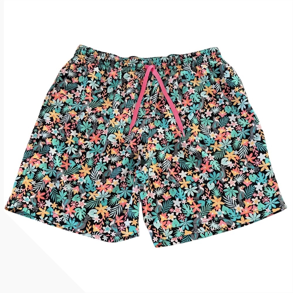 Chubbies Mens 2X Large Swim Trunks Shorts Tropical Toucan Floral Print 7" inseam